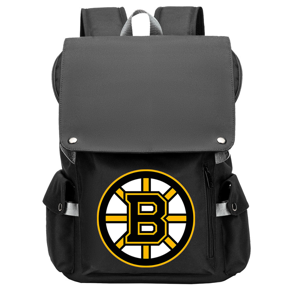 Boston Bruins Hockey Team School Backpack Oxford Laptop Bag