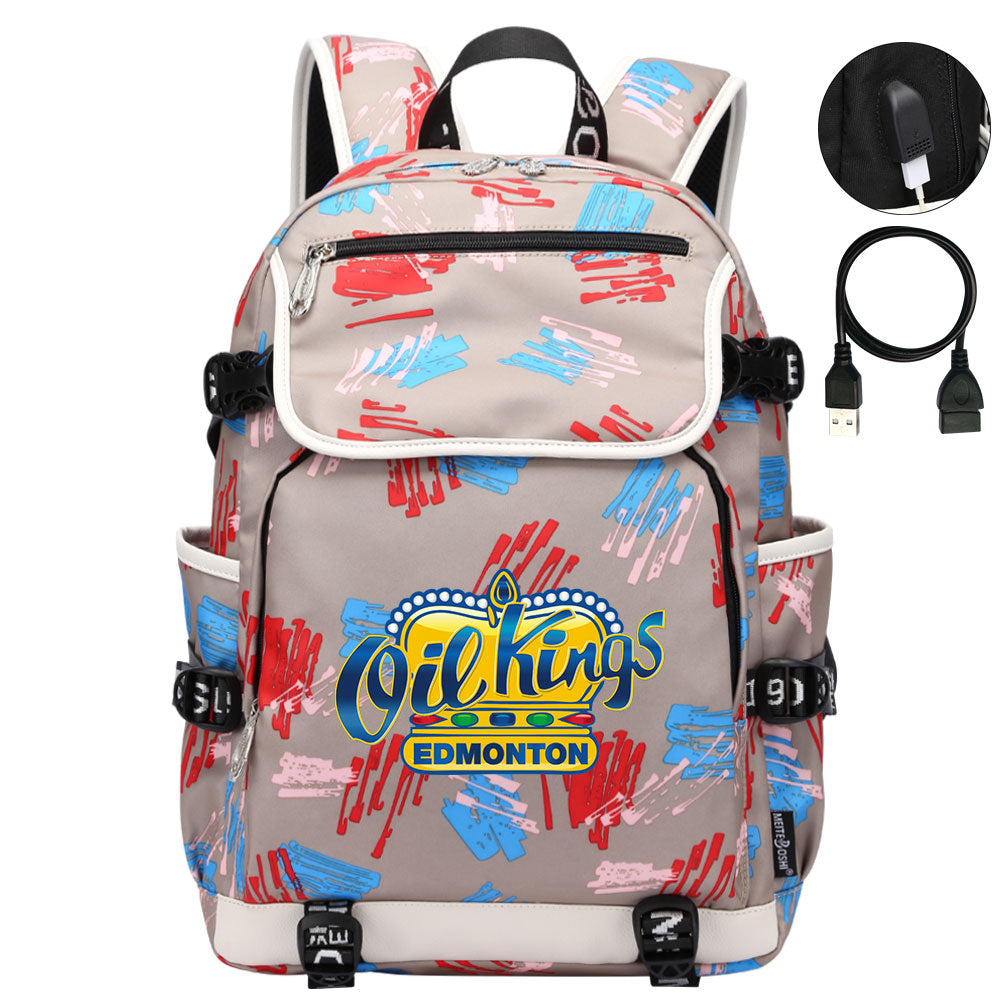 Edmonton Oil Kings Hockey League Backpack School Notebook Travel Bag