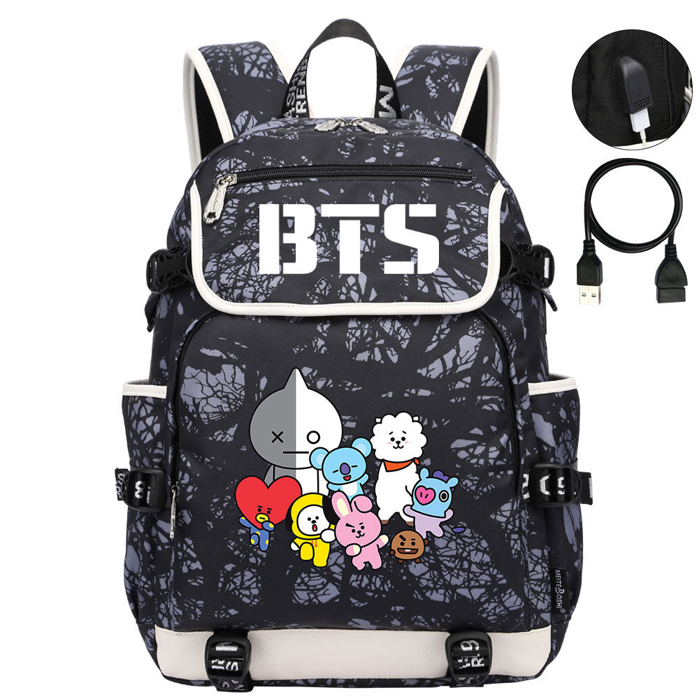 BTS Backpack School Notebook Travel Bags
