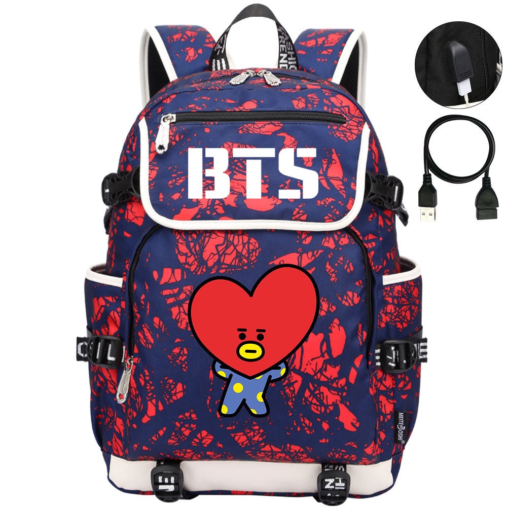 BTS TATA Backpack School Notebook Travel Bags