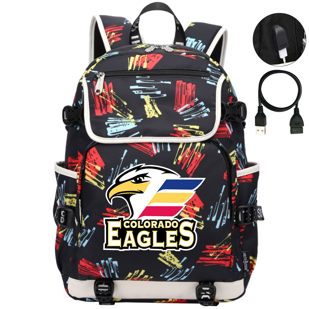 Colorado Eagles Hockey League Backpack School Notebook Travel Bag