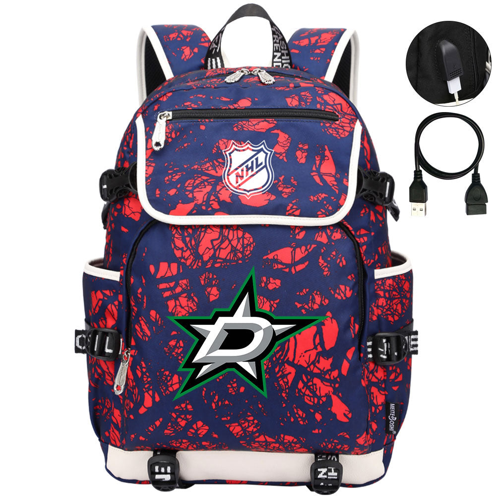 Dallas Stars Hockey League Backpack School Notebook Travel Bag