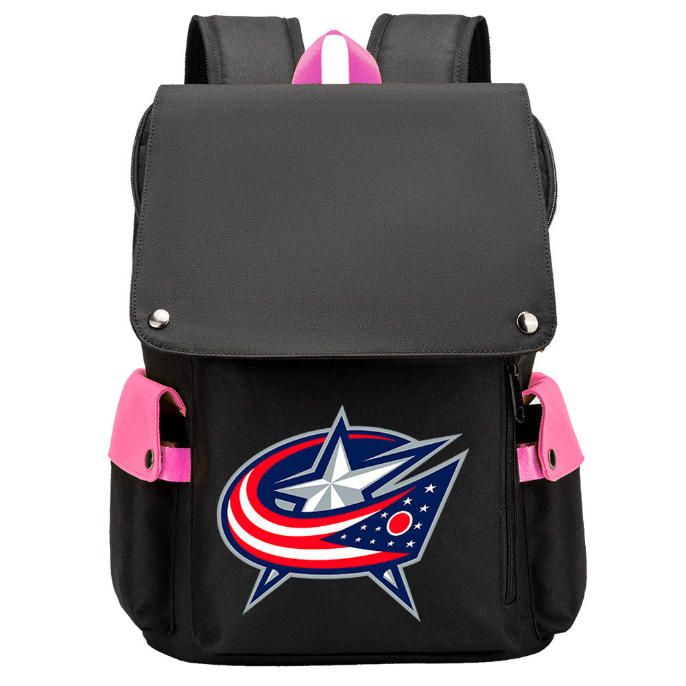 Columbus Blue Jackets Hockey Team School Backpack Oxford Laptop Bag