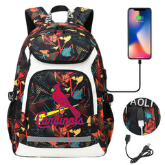 St Louis Cardinals Backpack School Notebook Travel Bags With USB