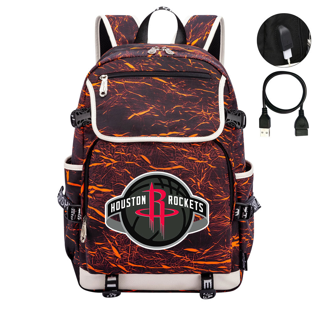 Houston Rockets Backpack School Notebook Travel Bags