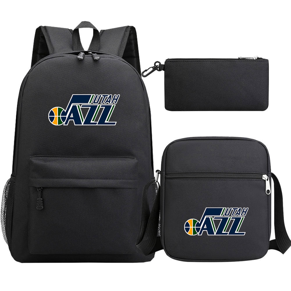 Utah Jazz Basketball School Backpack Shoulder Bag Pencil Bags 3pcs Set