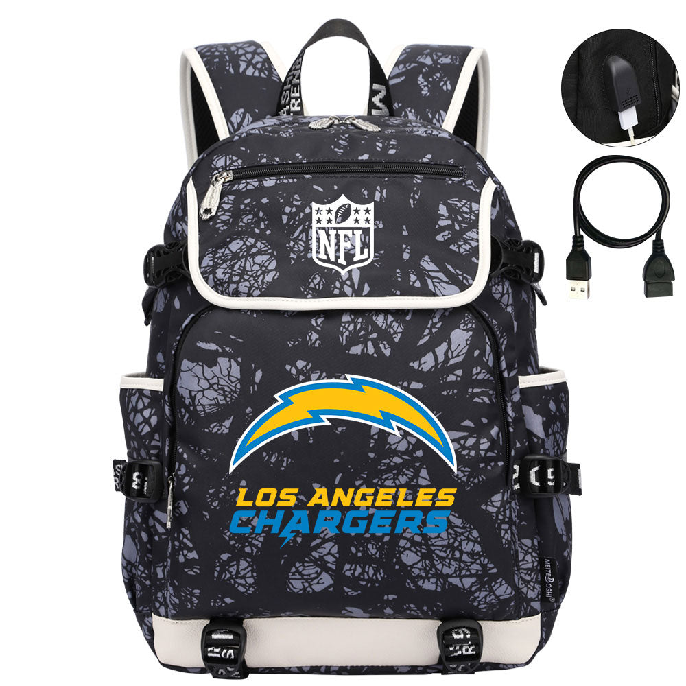 Los Angeles Chargers Football Rugby Backpack School Notebook Travel Bags