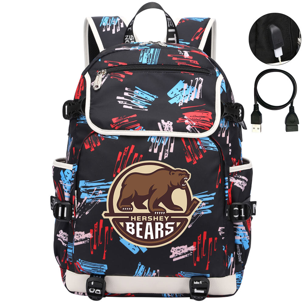 Hershy Bears Hockey League Backpack School Notebook Travel Bag