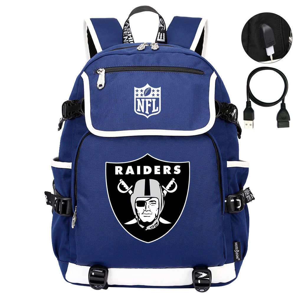 Oakland Raiders Football Rugby Backpack School Notebook Travel Bags