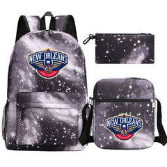New Orleans Basketball School Backpack Shoulder Bag Pencil Bags 3pcs Set