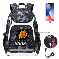 Phoenix Suns Backpack School Notebook Travel Bags With USB