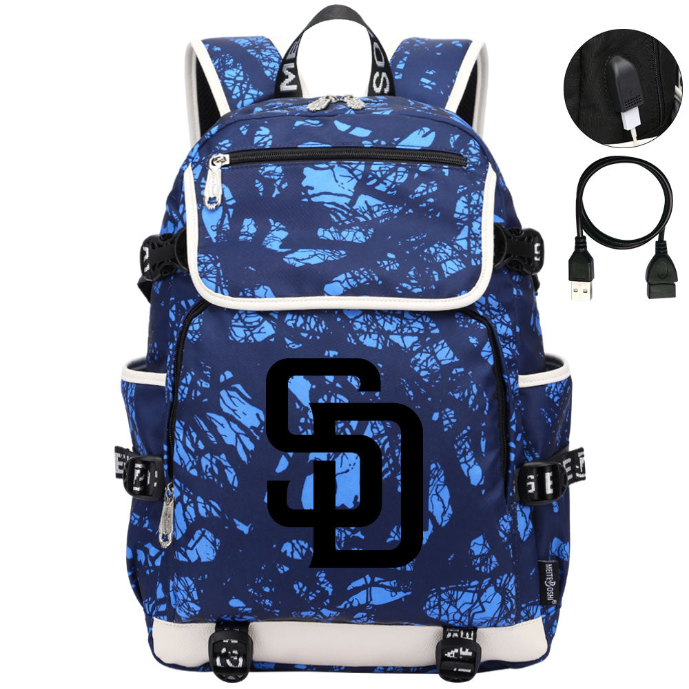 San Diego Padres Backpack School Notebook Travel Bags
