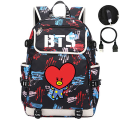 BTS TATA Backpack School Notebook Travel Bags