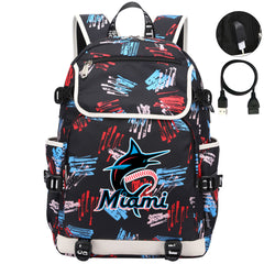 Miami Marlins Backpack School Notebook Travel Bags