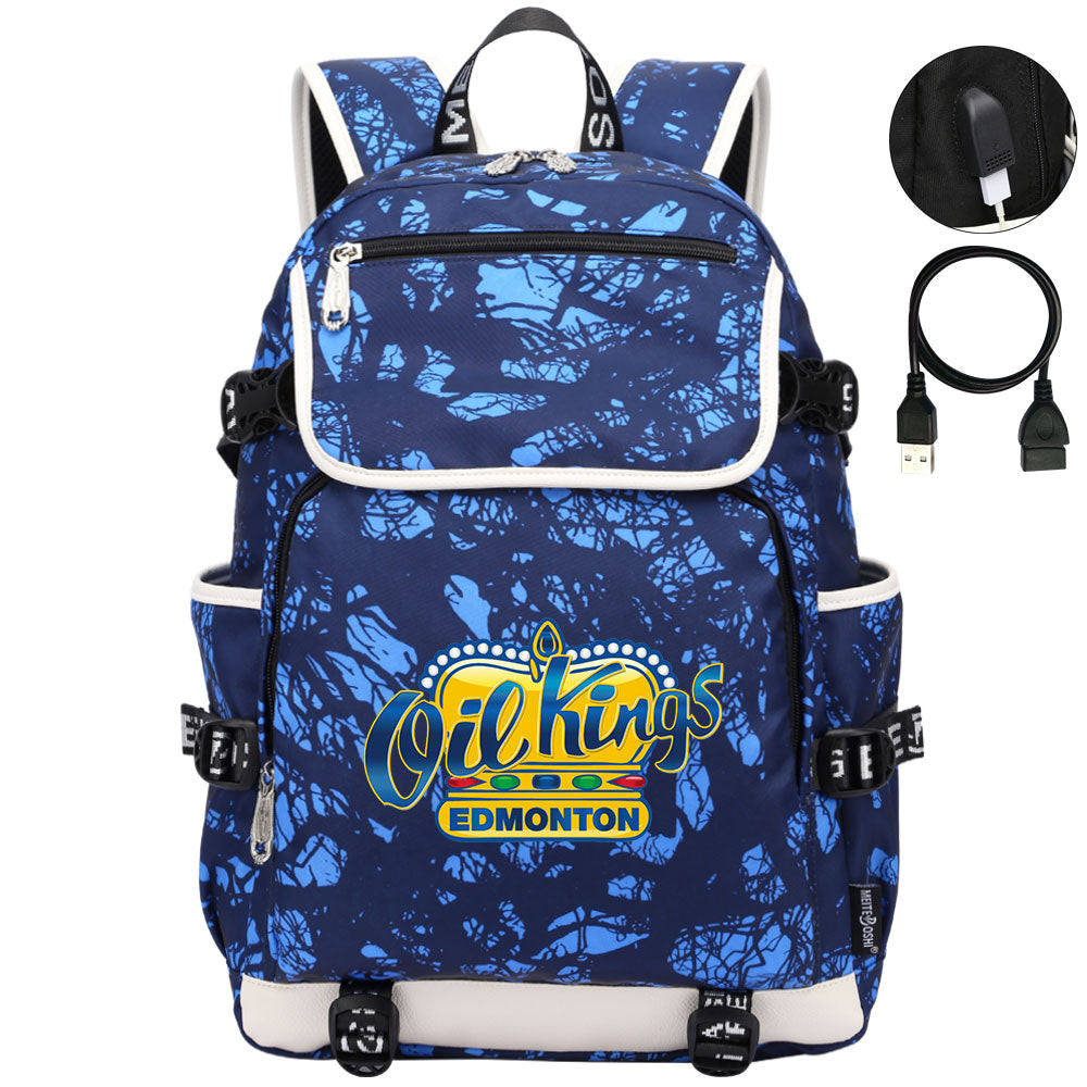 Edmonton Oil Kings Hockey League Backpack School Notebook Travel Bag