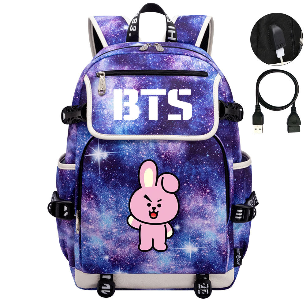 BTS Cooky Backpack School Notebook Travel Bags