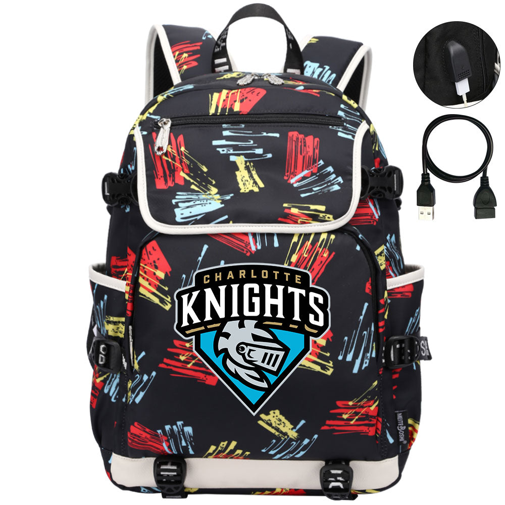 Charlotte Knights Backpack School Notebook Travel Bags