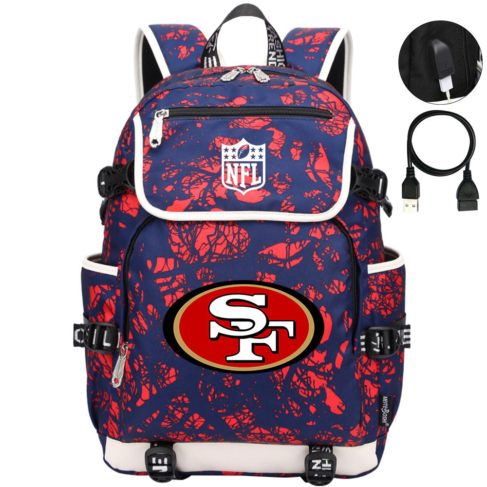 San Francisco 49ers Football Rugby Backpack School Notebook Travel Bags