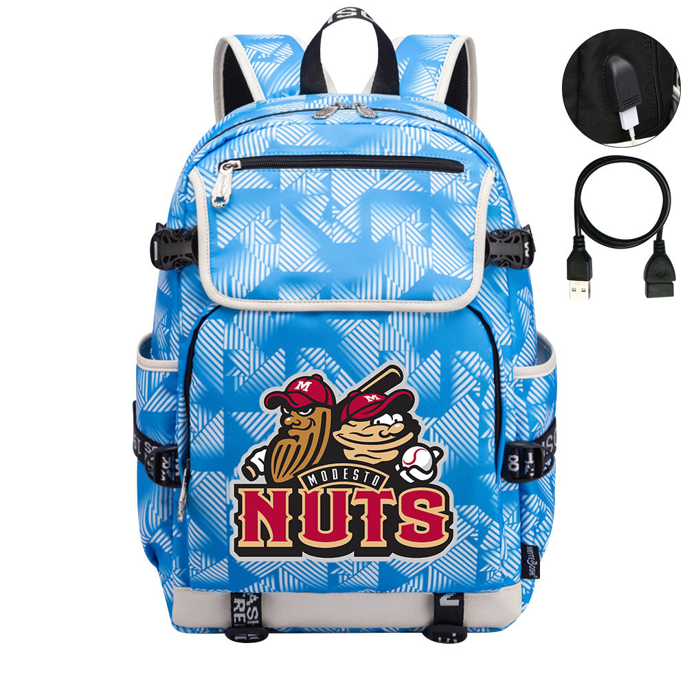 Modesto Nuts Backpack School Notebook Travel Bags