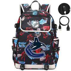 Vancouver Canucks Hockey League Backpack School Notebook Travel Bag