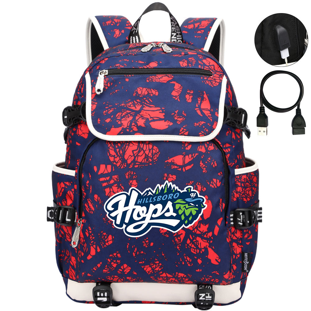 Hillsboro Hops Backpack School Notebook Travel Bags