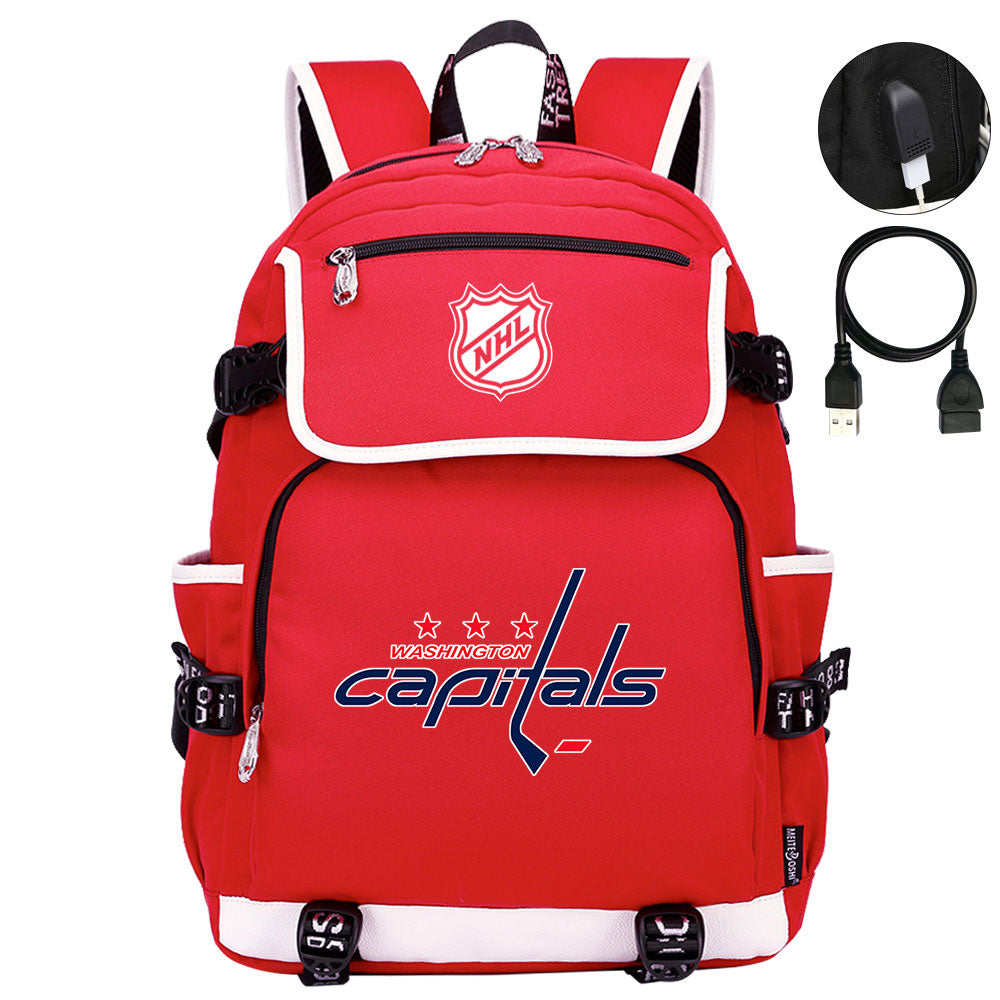 Washington Capitals Hockey League Backpack School Notebook Travel Bag