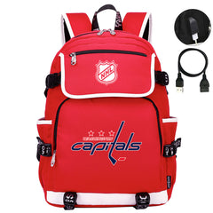 Washington Capitals Hockey League Backpack School Notebook Travel Bag
