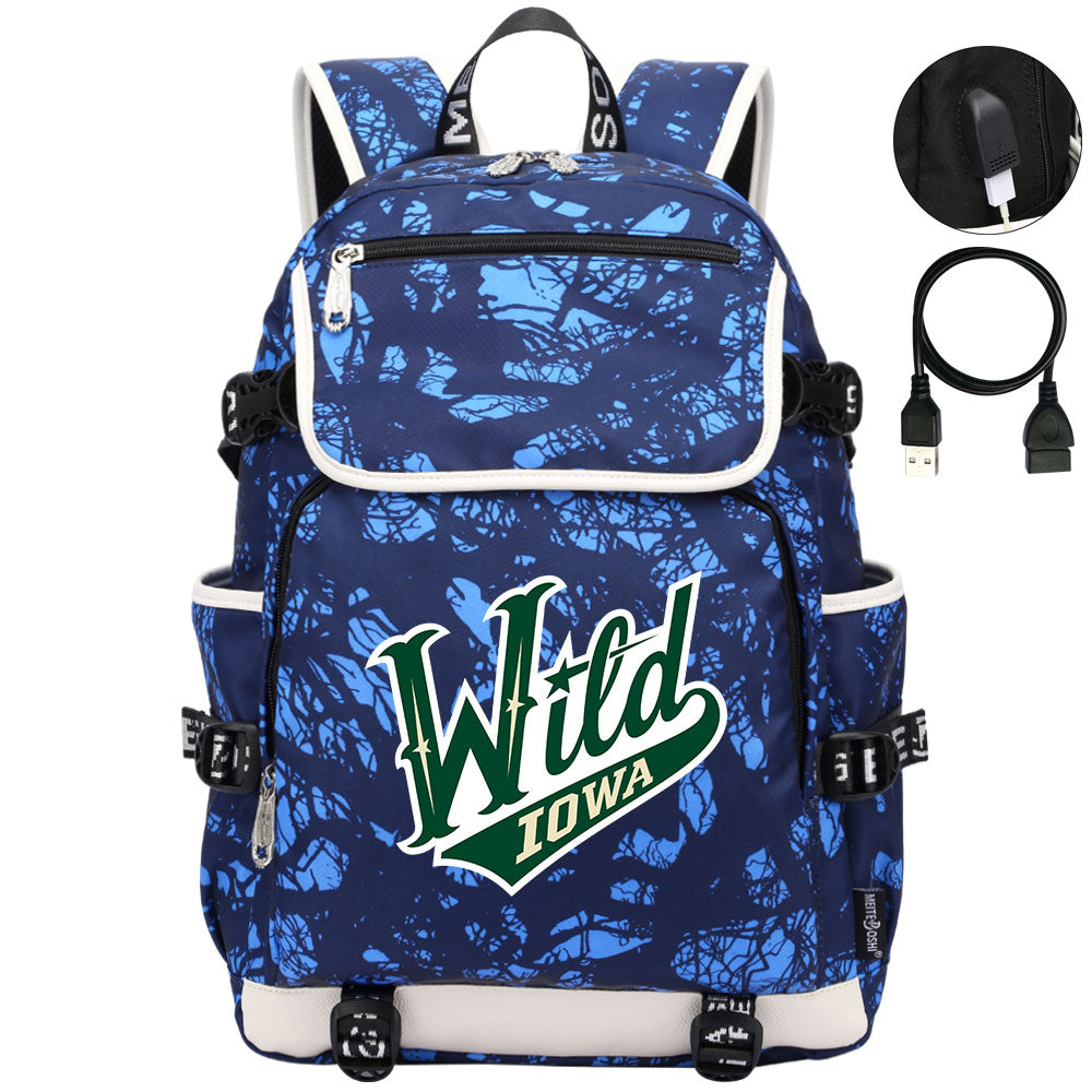 Iowa Wild Hockey League Backpack School Notebook Travel Bag