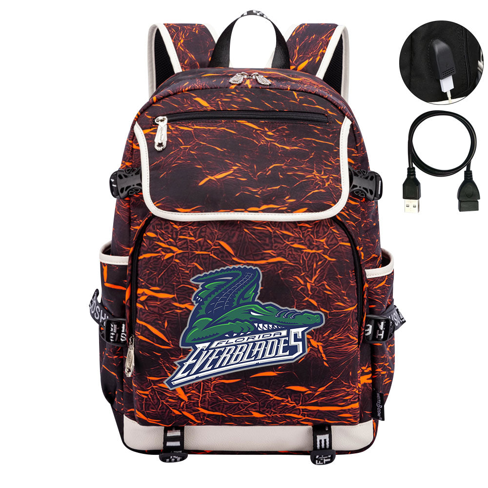 Florida Everblades Hockey League Backpack School Notebook Travel Bag