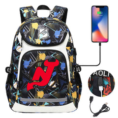 New Jersey Devils Hockey League Backpack School Notebook Travel Bags With USB