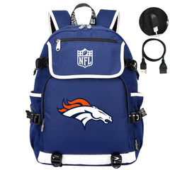 Denver Broncos Football Team Rugby Backpack School Notebook Travel Bag