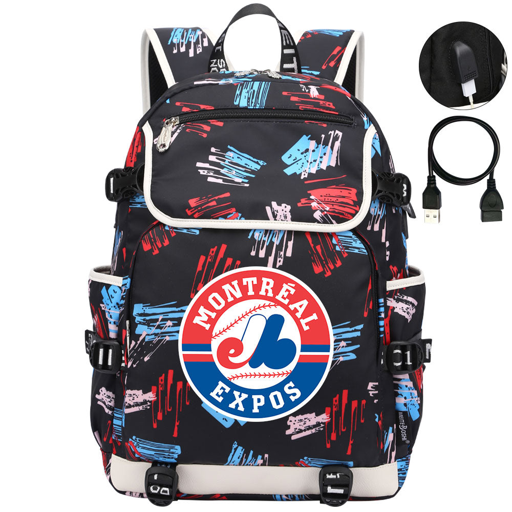 Montreal Expos Backpack School Notebook Travel Bags