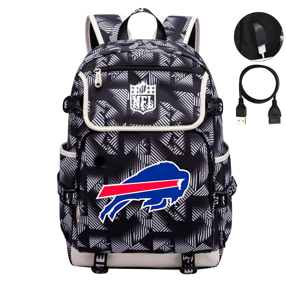 Buffalo Bills Football Team Rugby Backpack School Notebook Travel Bag