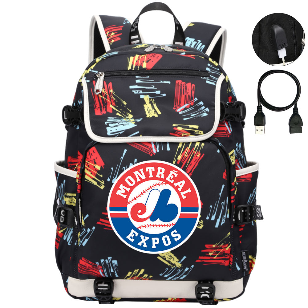Montreal Expos Backpack School Notebook Travel Bags