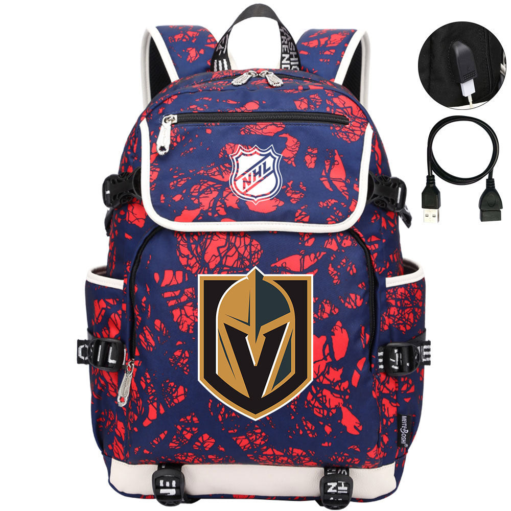 Vegas Golden Knights Hockey League Backpack School Notebook Travel Bag