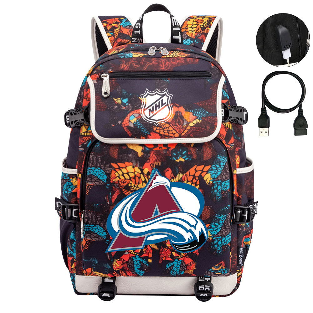 Colorado Avalanche Hockey League Backpack School Notebook Travel Bag