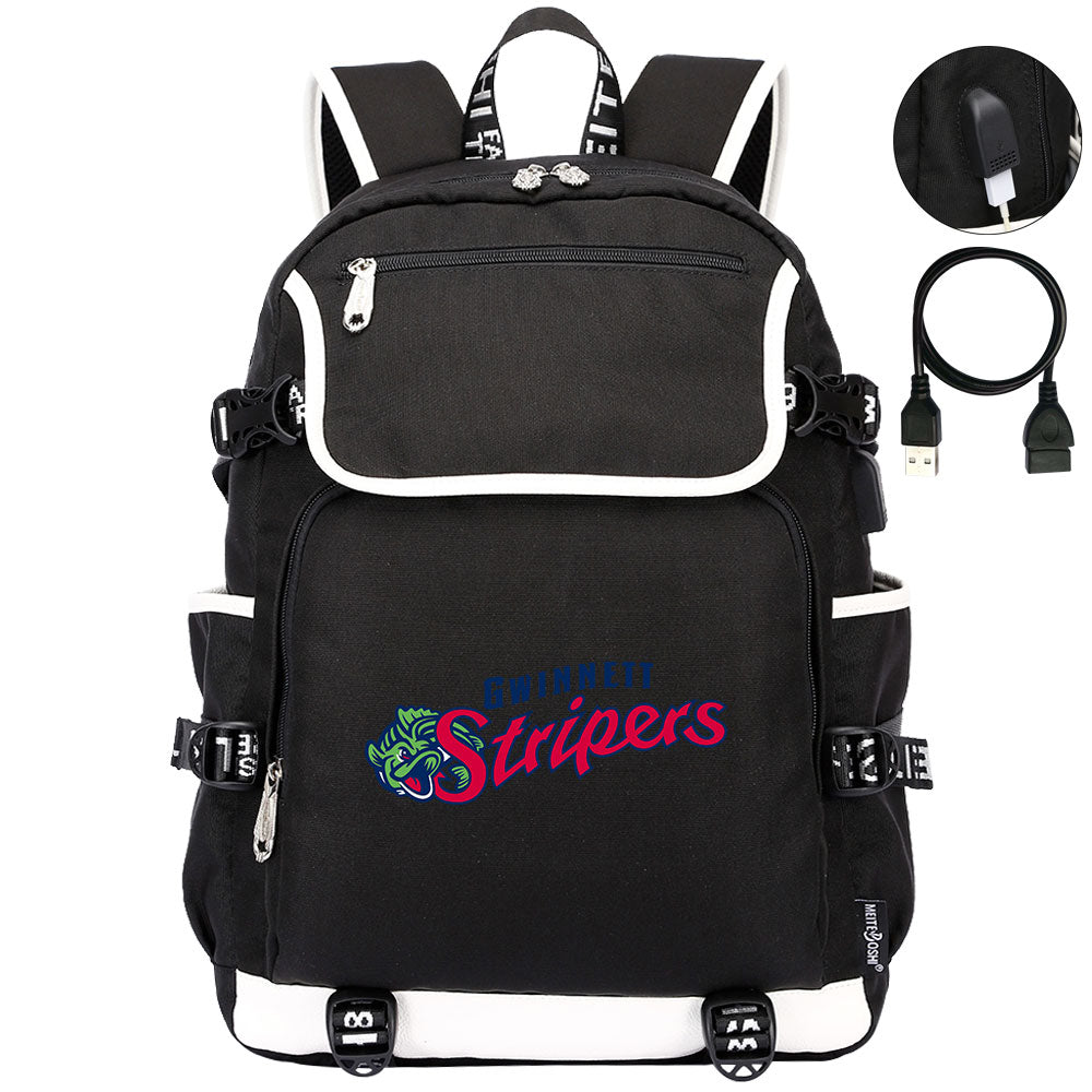 Gwinnett Stripers Backpack School Notebook Travel Bags