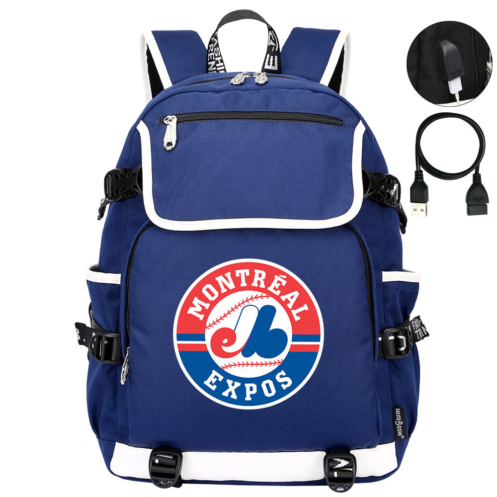 Montreal Expos Backpack School Notebook Travel Bags