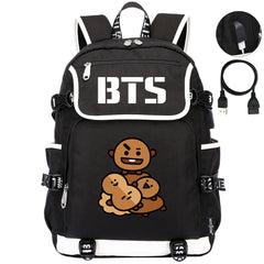 BTS Shooky Backpack School Notebook Travel Bags