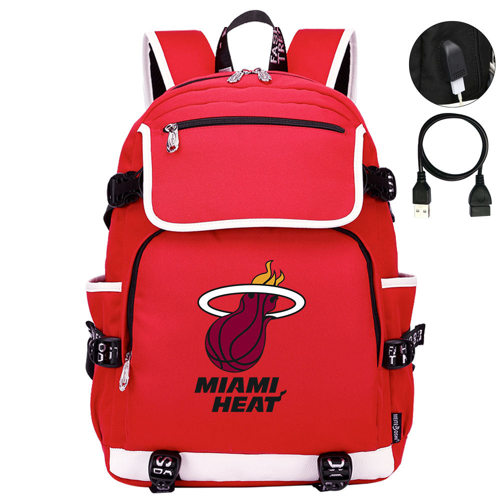 Miami Heat Backpack School Notebook Travel Bags