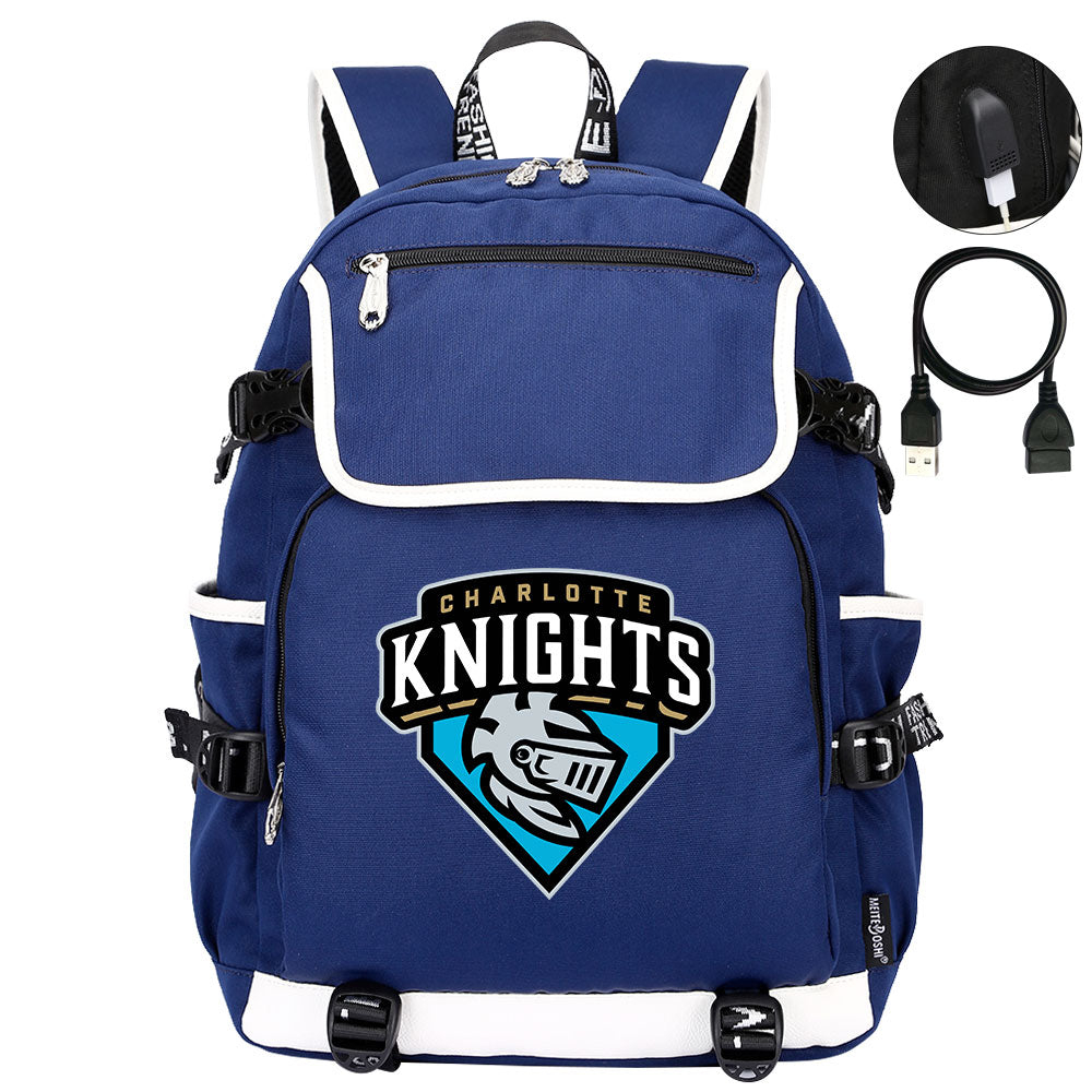 Charlotte Knights Backpack School Notebook Travel Bags
