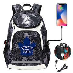 Toronto Maple Leafs Hockey League Backpack School Notebook Travel Bags With USB