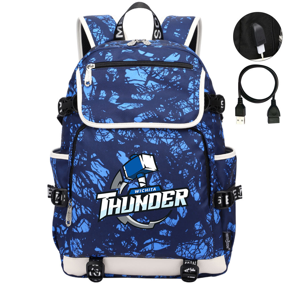Wichita Thunder Hockey Backpack School Notebook Travel Bag