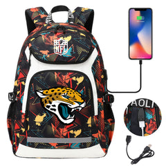 Jacksonville Jaguars Football Rugby Backpack School Notebook Travel Bags With USB