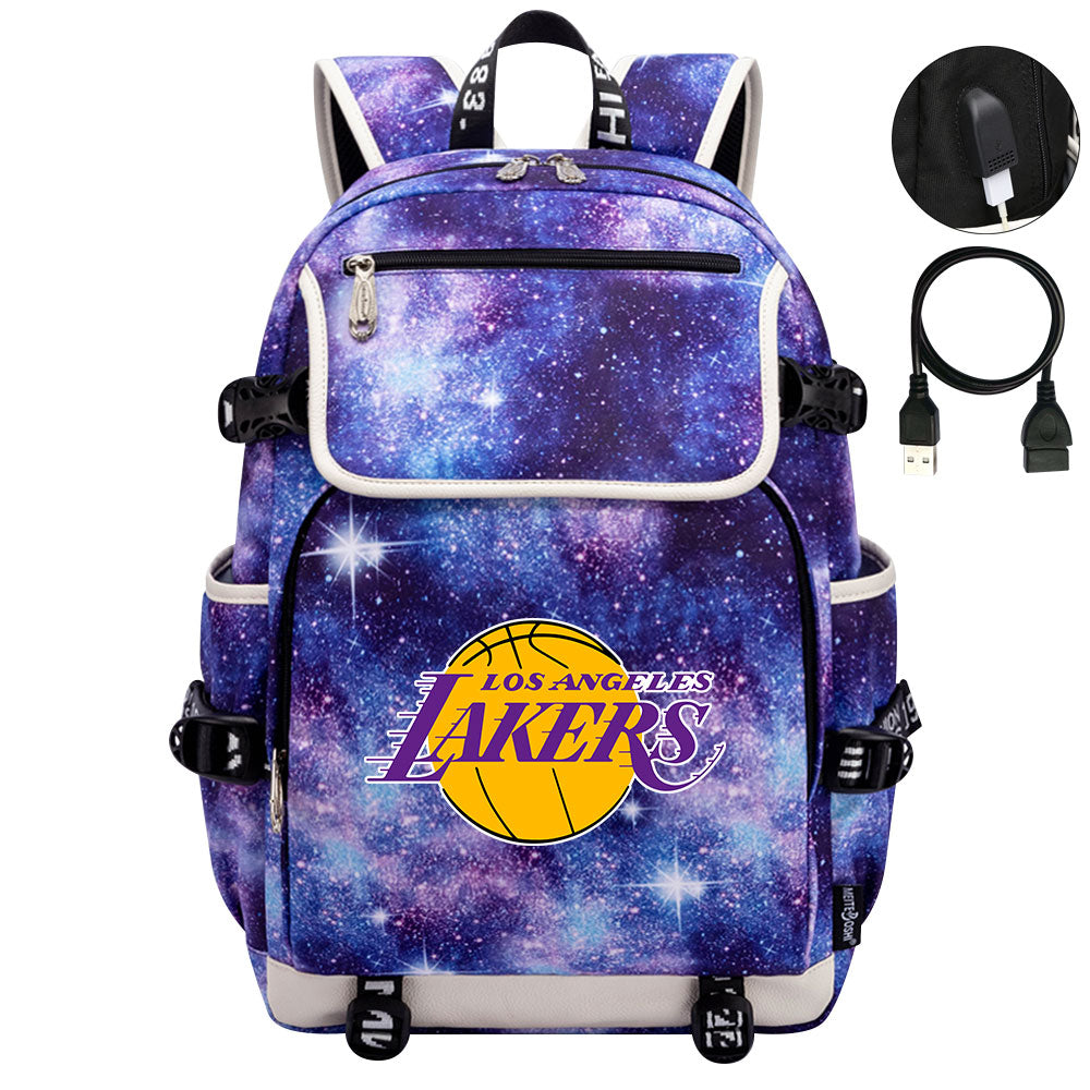 Los Angeles Lakers Backpack School Notebook Travel Bags