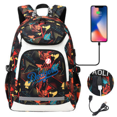 LA Dodgers Backpack School Notebook Travel Bags With USB