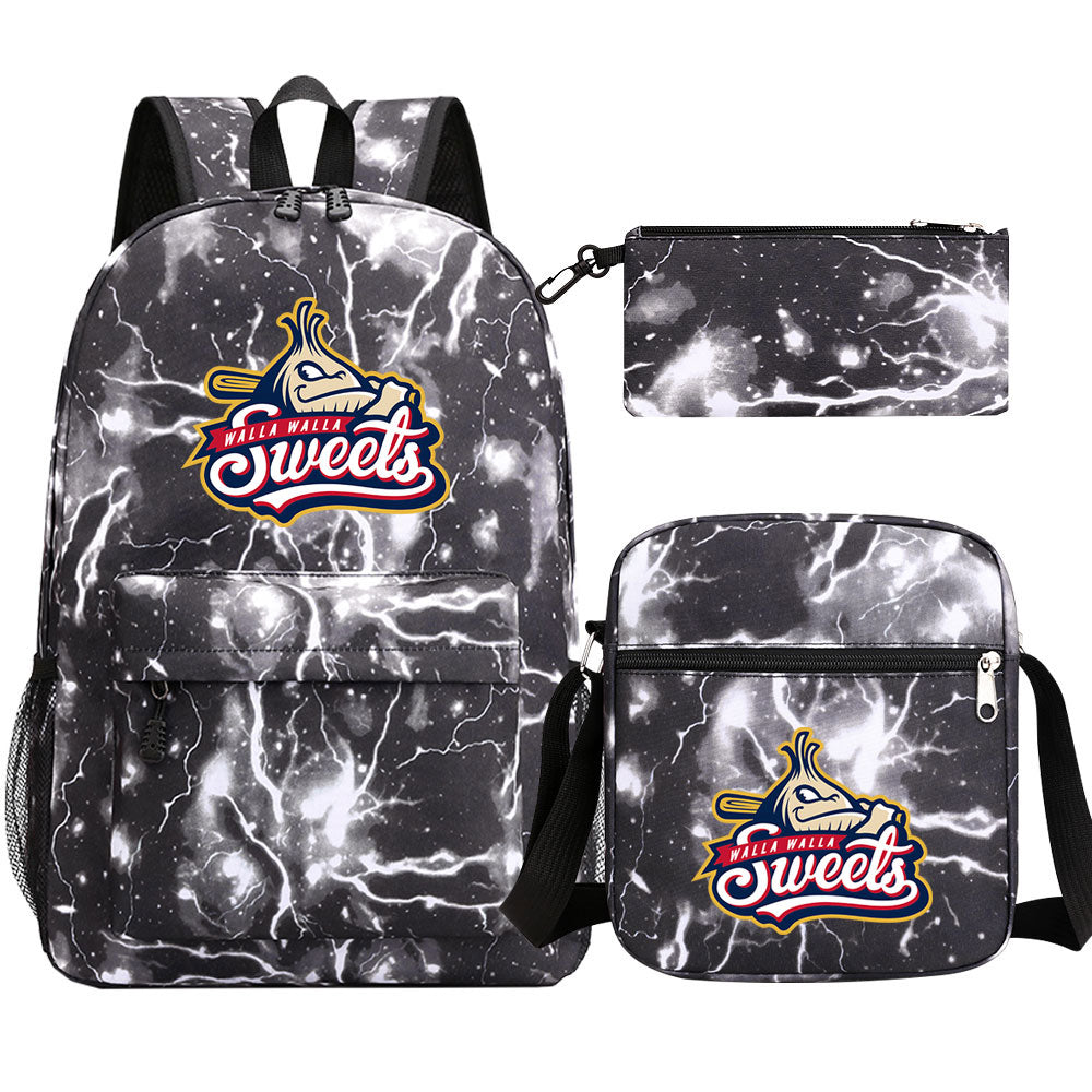 Walla Walla Sweets Baseball School Backpack Shoulder Bag Pencil Bags 3pcs Set