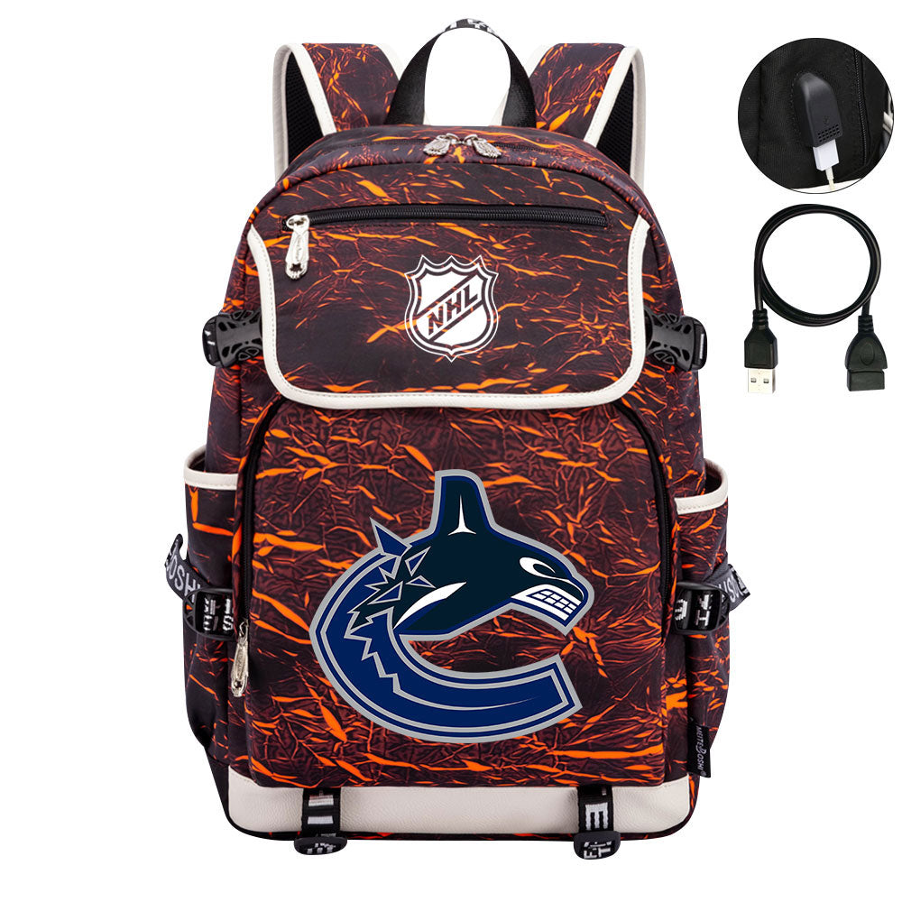 Vancouver Canucks Hockey League Backpack School Notebook Travel Bag