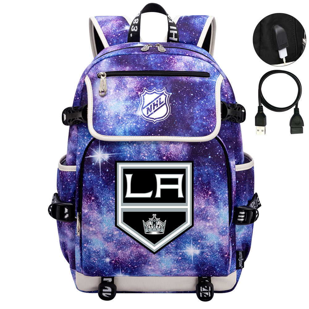 Los Angeles Kings Hockey League Backpack School Notebook Travel Bag