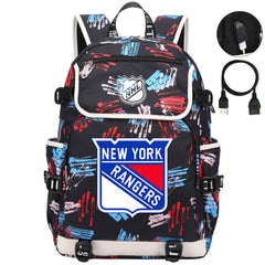 New York Rangers Hockey League Backpack School Notebook Travel Bag